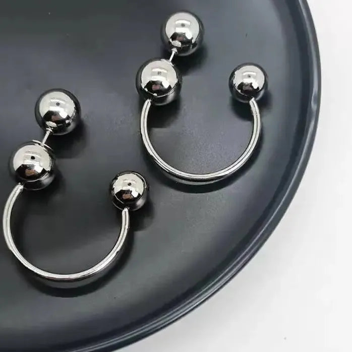 Trendy Smooth Ball Pendant Drop Earrings for Women Creative Y2K Design