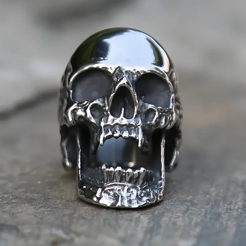 Stainless Steel Vampire Skull Ring Gothic Punk Biker Ring Men Women Sizes 7-15 Gift