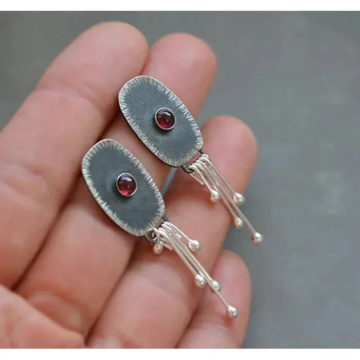 Vintage Ethnic Antique Zinc Alloy Metal Drop Earrings Women Punk Handmade Dangle
