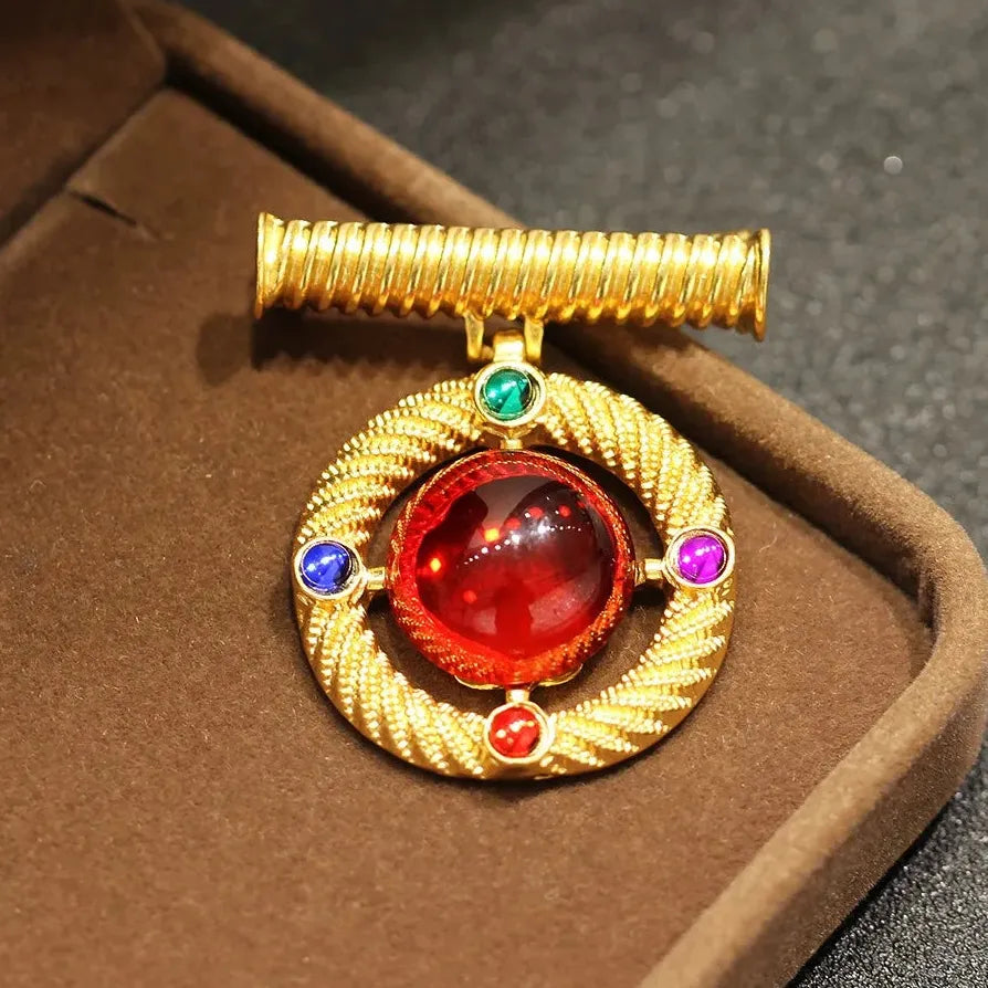 Classic Chinese Style Medallion Brooch Gift for Men & Women