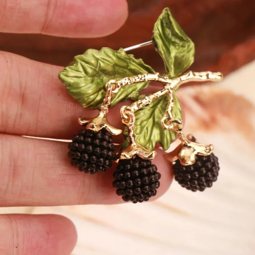 Luxury Mulberry Fruit Berry Brooch Pin for Men & Women Jewelry Accessory