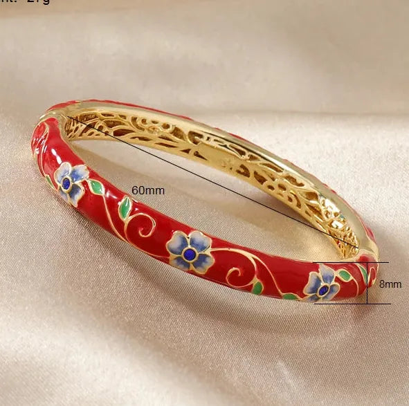 18k Gold Plated Stainless Steel Butterfly Enamel Bangle Featuring Zircon 2025