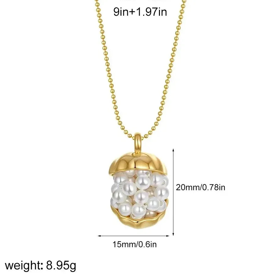 18k Gold Plated Crucifix Cross Pendant Necklace Featuring Pearl for Women
