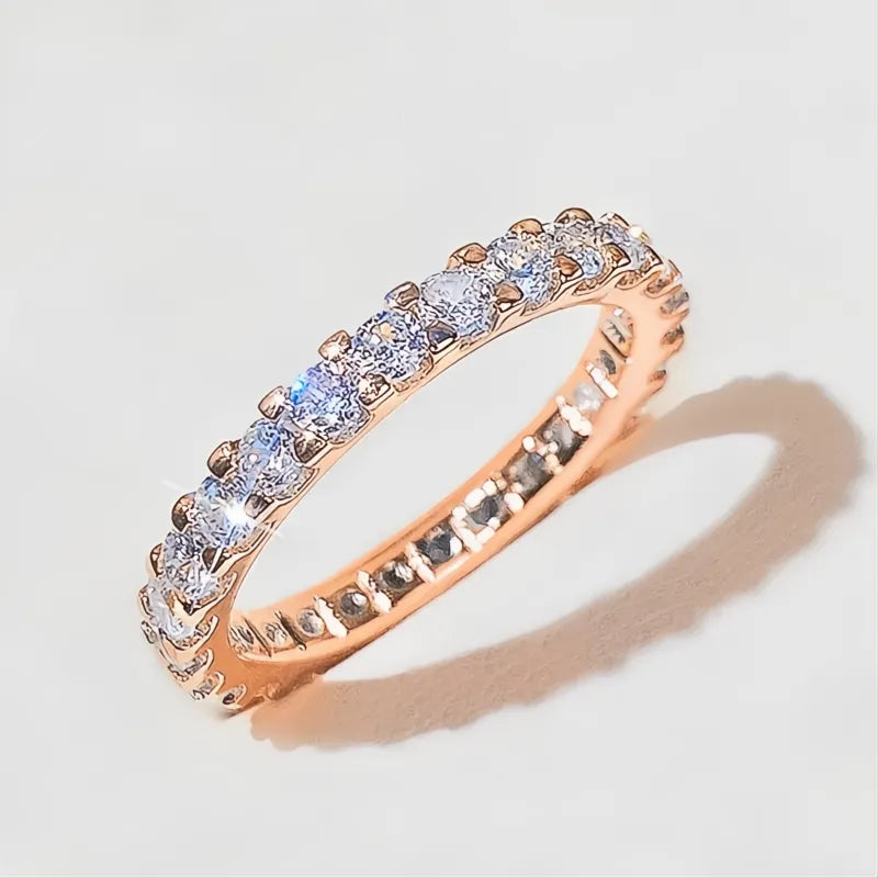 Versatile Thin Women Ring Cubic Zirconia Sparkling Wedding Party Fashion Jewelry