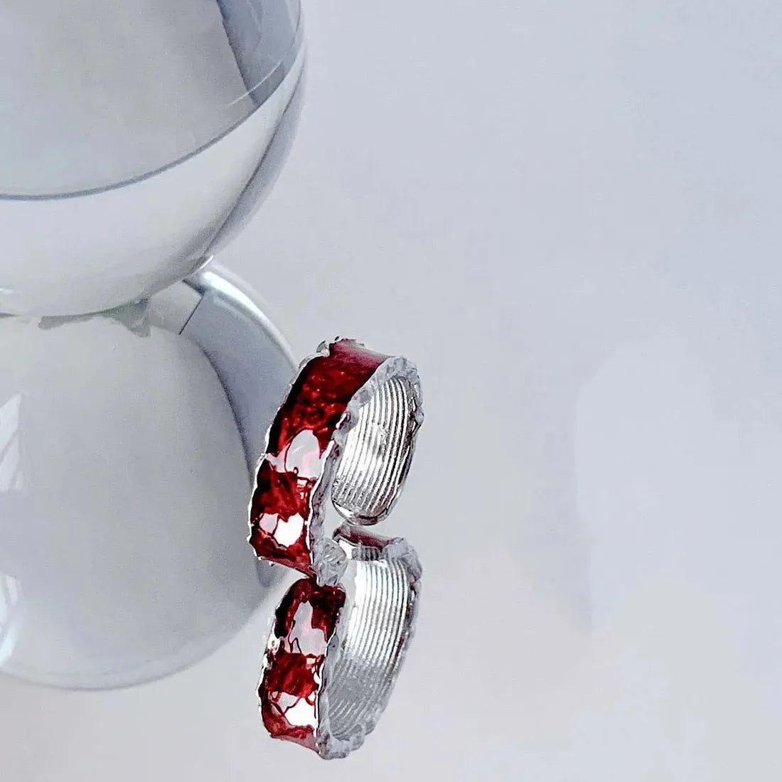 Adjustable Y2K Red Drip Oil Geometric Punk Vintage Cocktail Ring Gift