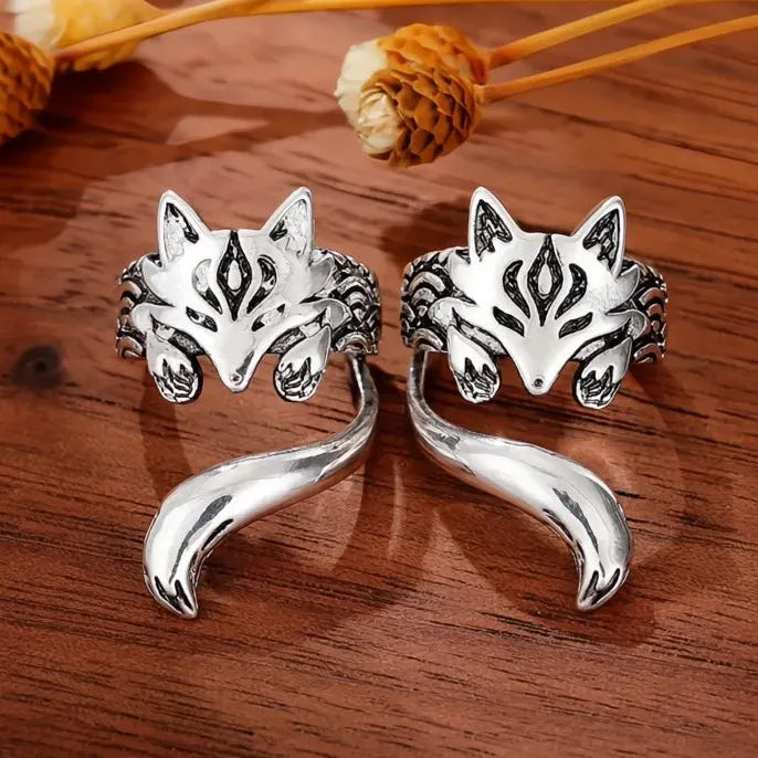 New Trendy Fox Shape Clip Earrings for Women Antique Silver Color Metal Ear Cuff Jewelry 2023 Statement