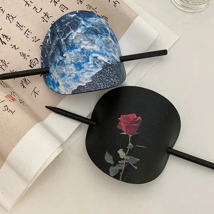 Chinese Style Wooden Hair Stick Rose Flower Hair Fork Elegant Design