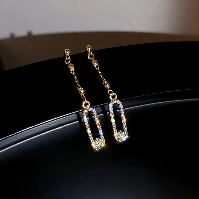 Luxury Micro Inlaid Zircon Geometric Square Dangle Earrings Women 2024 Party Jewelry