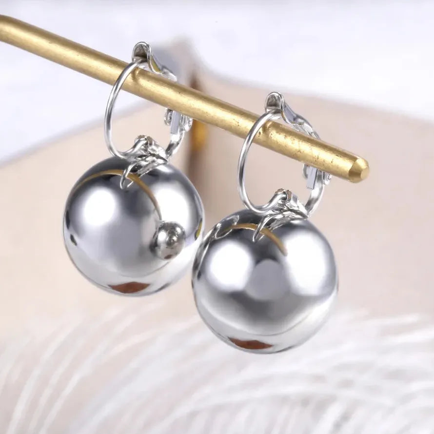 Korean Fashion Silver Gold CZ Paved Hoop Earrings for Women Girls Metal