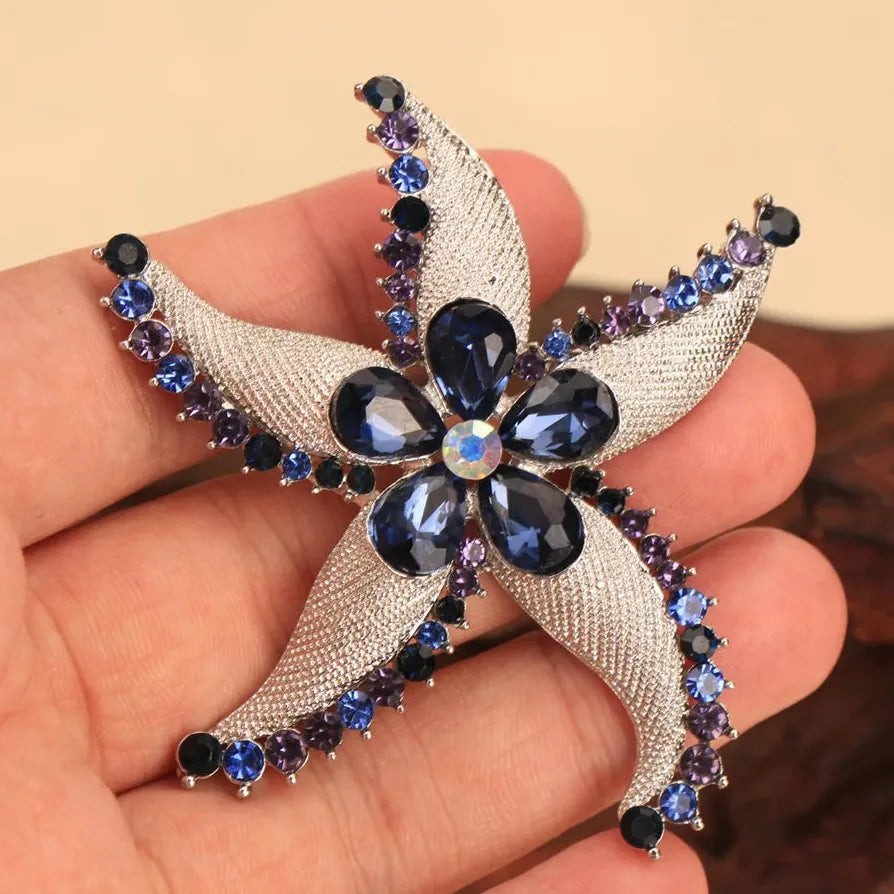 Elegant Starfish Brooch Wedding Gift for Men and Women