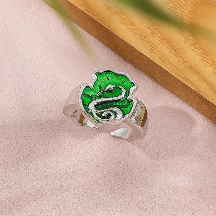 Unisex Gothic Punk Green Snake Wide Open Ring Kpop Gift Symbolic Jewelry