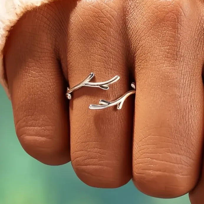 Elegant Trendy Adjustable Branch Women’s Ring Silver Color Metal Jewelry