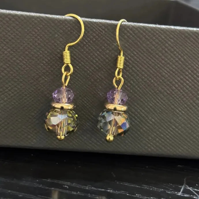 Colorful Crystal Handmade Pendant Drop Earrings for Women Gift