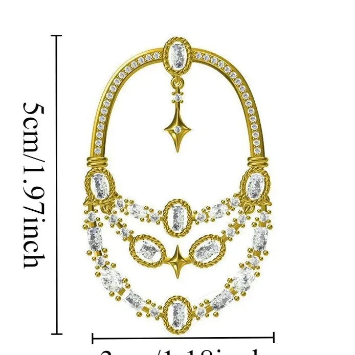 Vintage Luxury Rhinestone Openwork Brooch for Women Coats Elegant Style