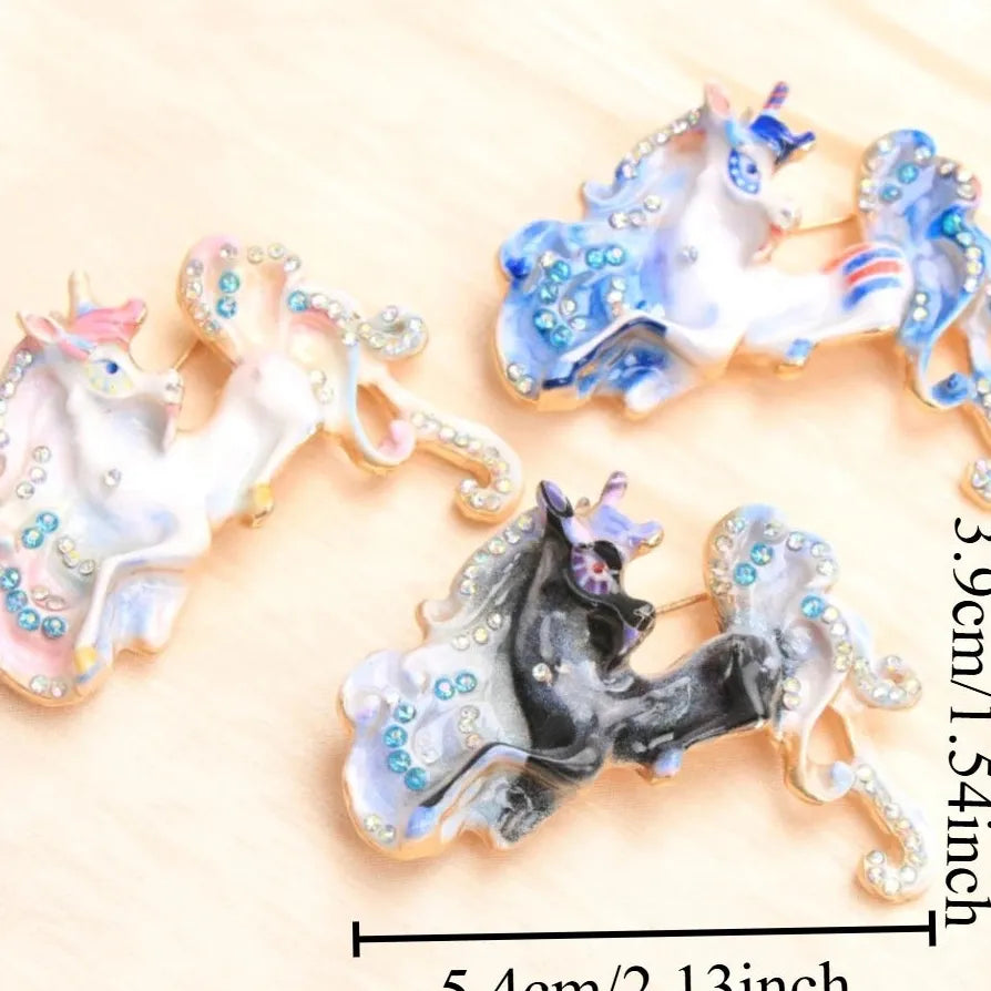 Luxury Classic Unicorn Brooch Pin Jewelry for Women Elegant Style