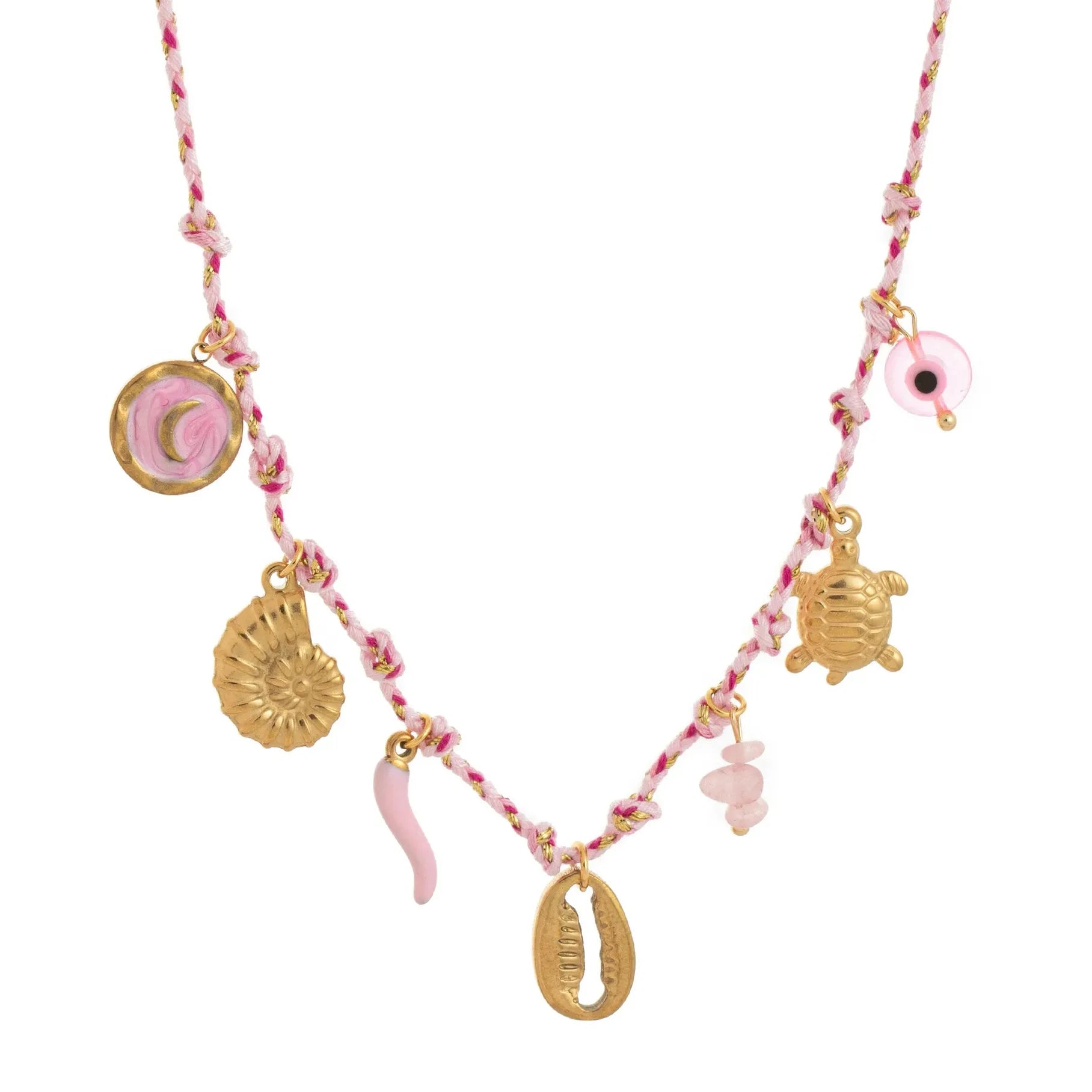 Pearl Marine Organism Pendant Choker Necklace Rope Shell Coral Beach Jewelry