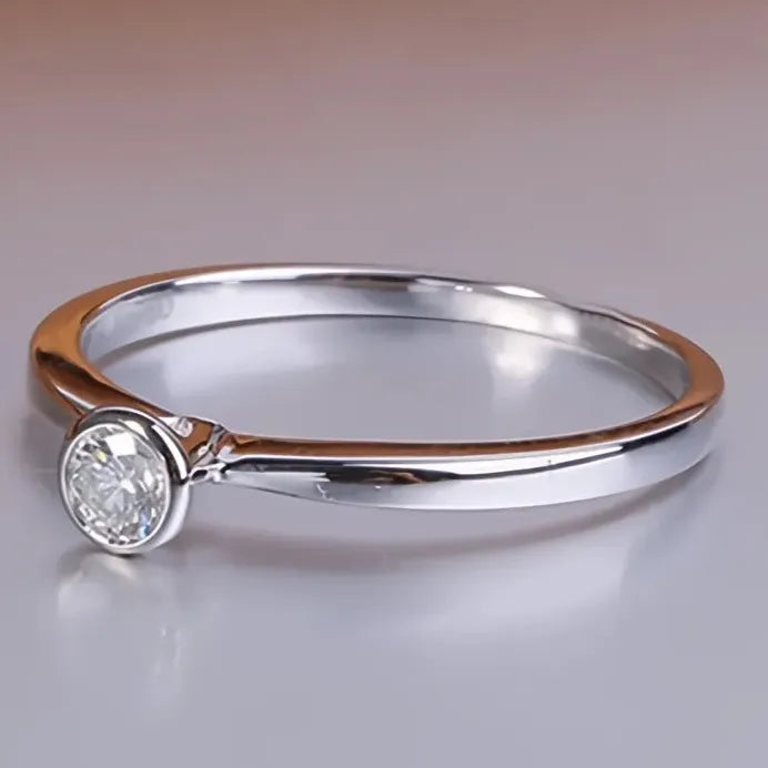 Minimalist Women's Brass Eternity Wedding Ring with Cubic Zirconia Stones