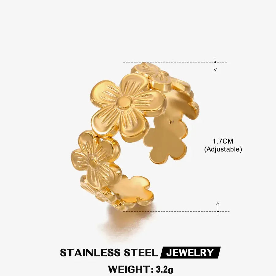 Gold Ginkgo Leaf Stainless Steel Ring Unisex Vintage Wedding Jewelry 2026