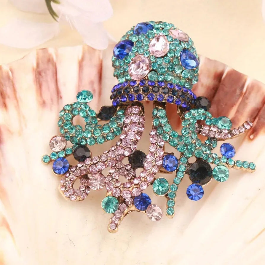 Elegant Octopus Brooch Wedding Gift for Men and Women