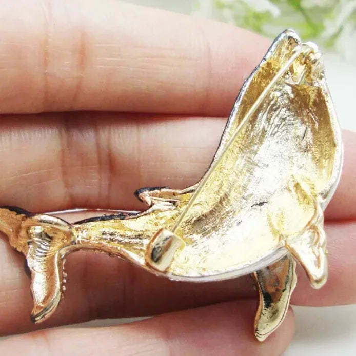 Vintage Dolphin Brooch Pin for Women Classic Animal Jewelry Gift