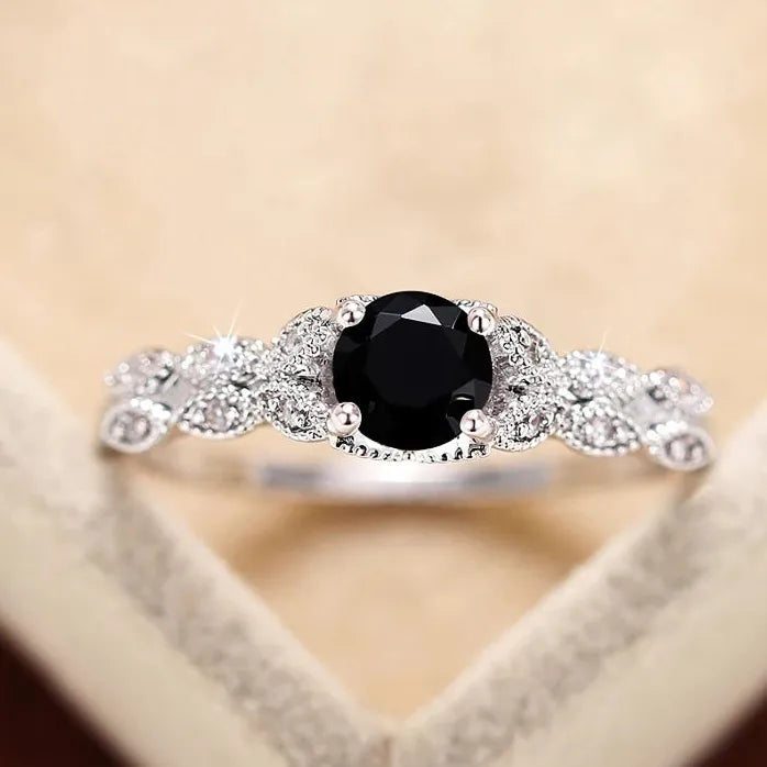 Geometric Cubic Zirconia Brass Wedding Band Ring for Women