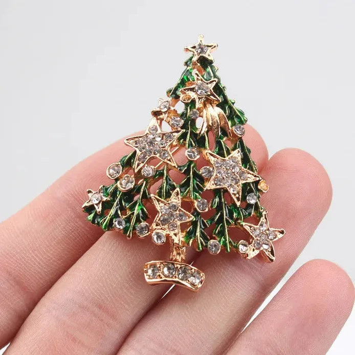 Luxury Classic Christmas Tree Brooch for Men and Women Gift