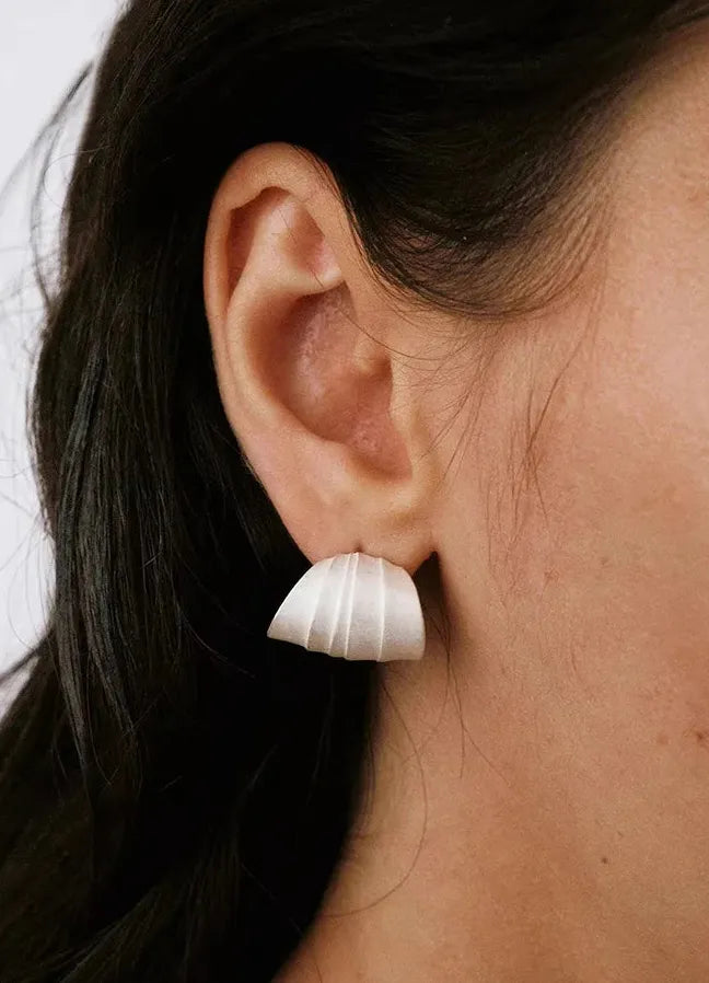 Retro Matte Copper Geometric Shell Pattern Ear Stud Earrings for Women Jewelry