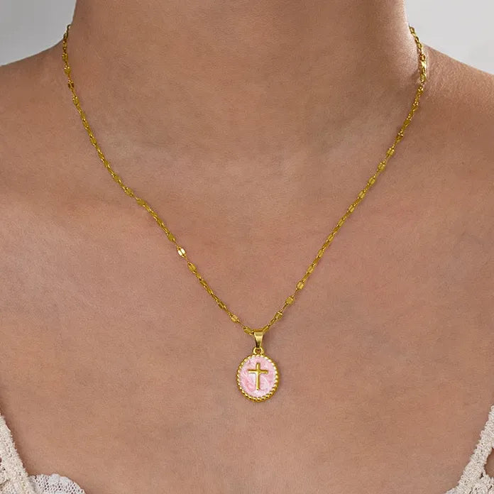 Cross Pendant Necklace for Women Girls Minimalist Geometric Charm Jewelry