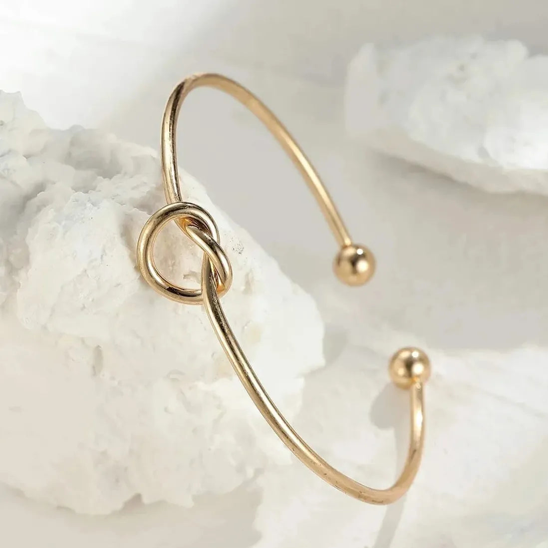 Gold Geometric Stainless Steel Adjustable Cuff Bracelet Women's Jewelry