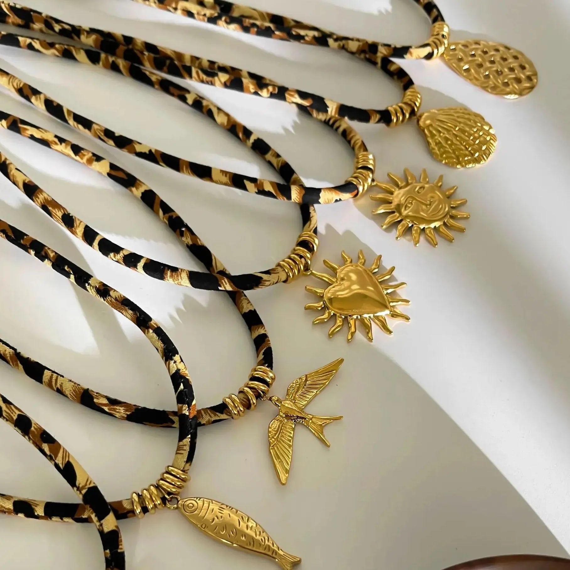 18K Gold Plated Stainless Steel Geometric Pendant Necklace Women Choker Jewelry