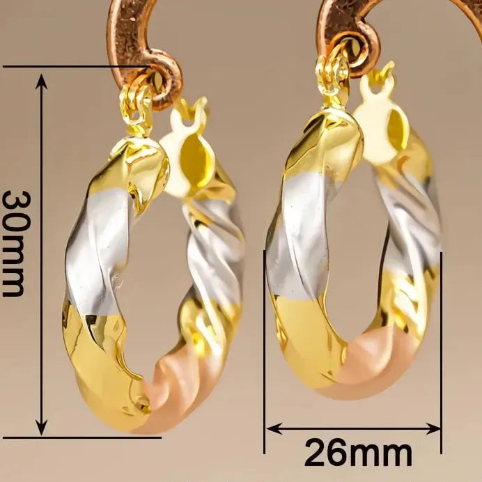 Trendy Elegant Women’s Geometric Copper Alloy Hoop Earrings