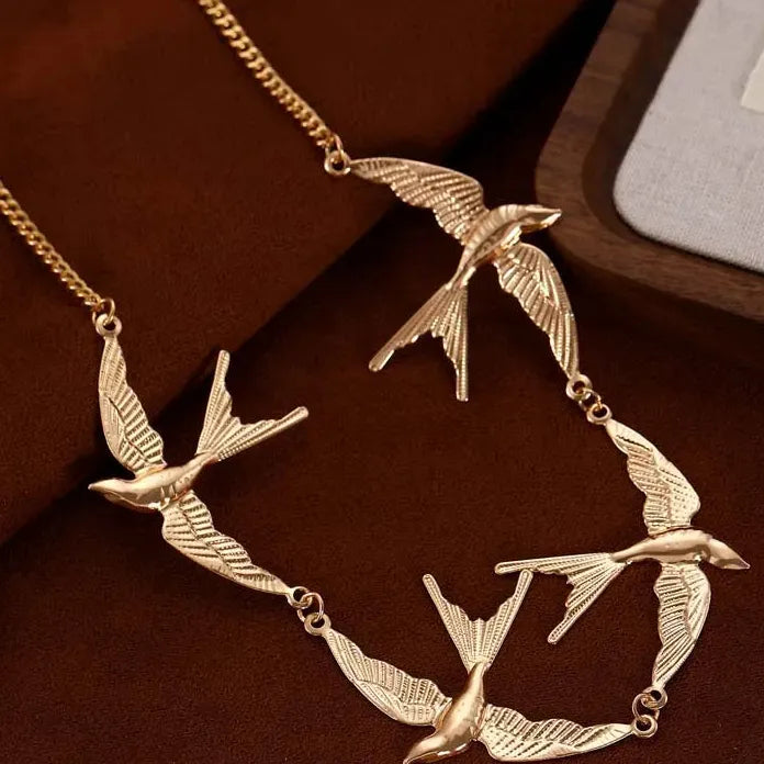 2025 Swallow Pendant Necklace for Women Girls Punk Hip Hop Fashion Jewelry