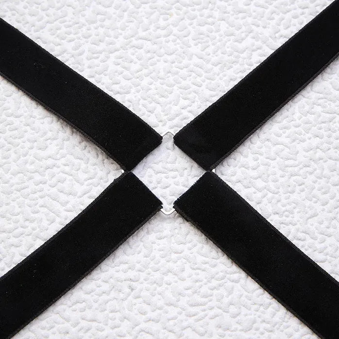 Vintage Gothic Black Elastic Adjustable Thigh Band Garter Belt Y2K Jewelry