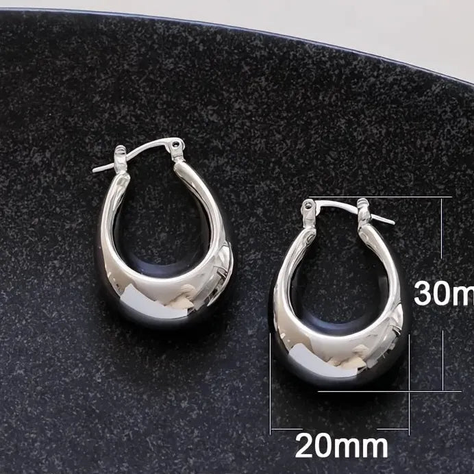 Geometric Hoop Earrings for Women Gold Silver Wedding Engagement Jewelry