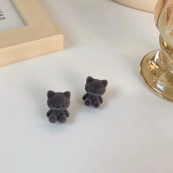 Resin Geometric Cat Stud Earrings Cute Japan Korea Cartoon Jewelry Gifts