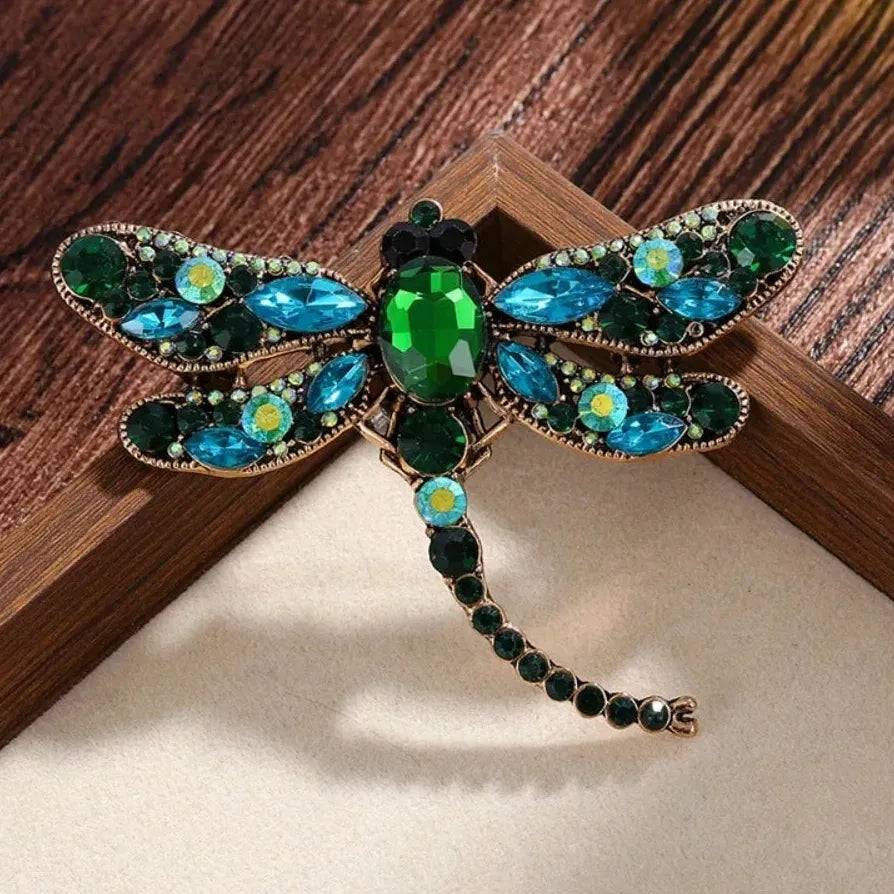 Vintage Chinese Dragonfly Dragon Brooch Pin Classic Jewelry Gift