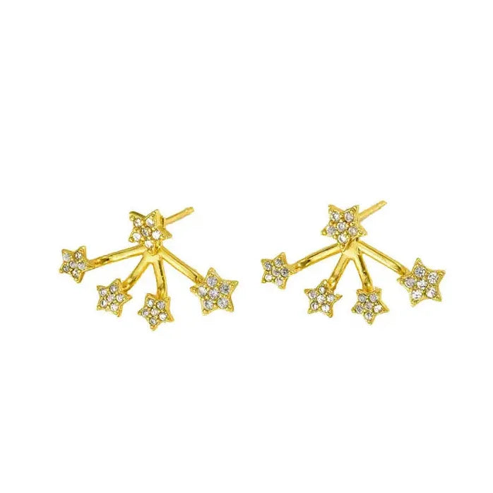 Star Stud Earrings Women Girls Vintage Geometric Pentagram Jewelry Gift
