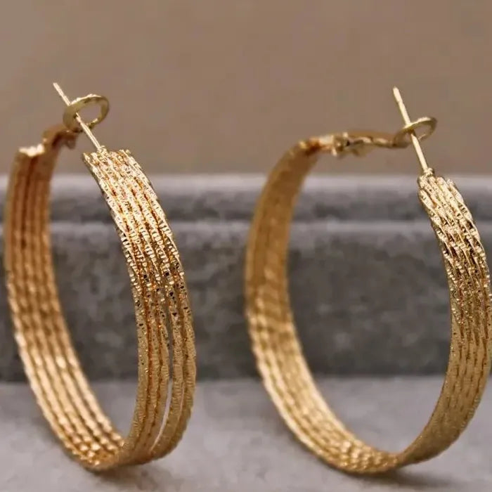 Twist Hoop Earrings for Women Metal Silver Gold Color Statement Jewelry