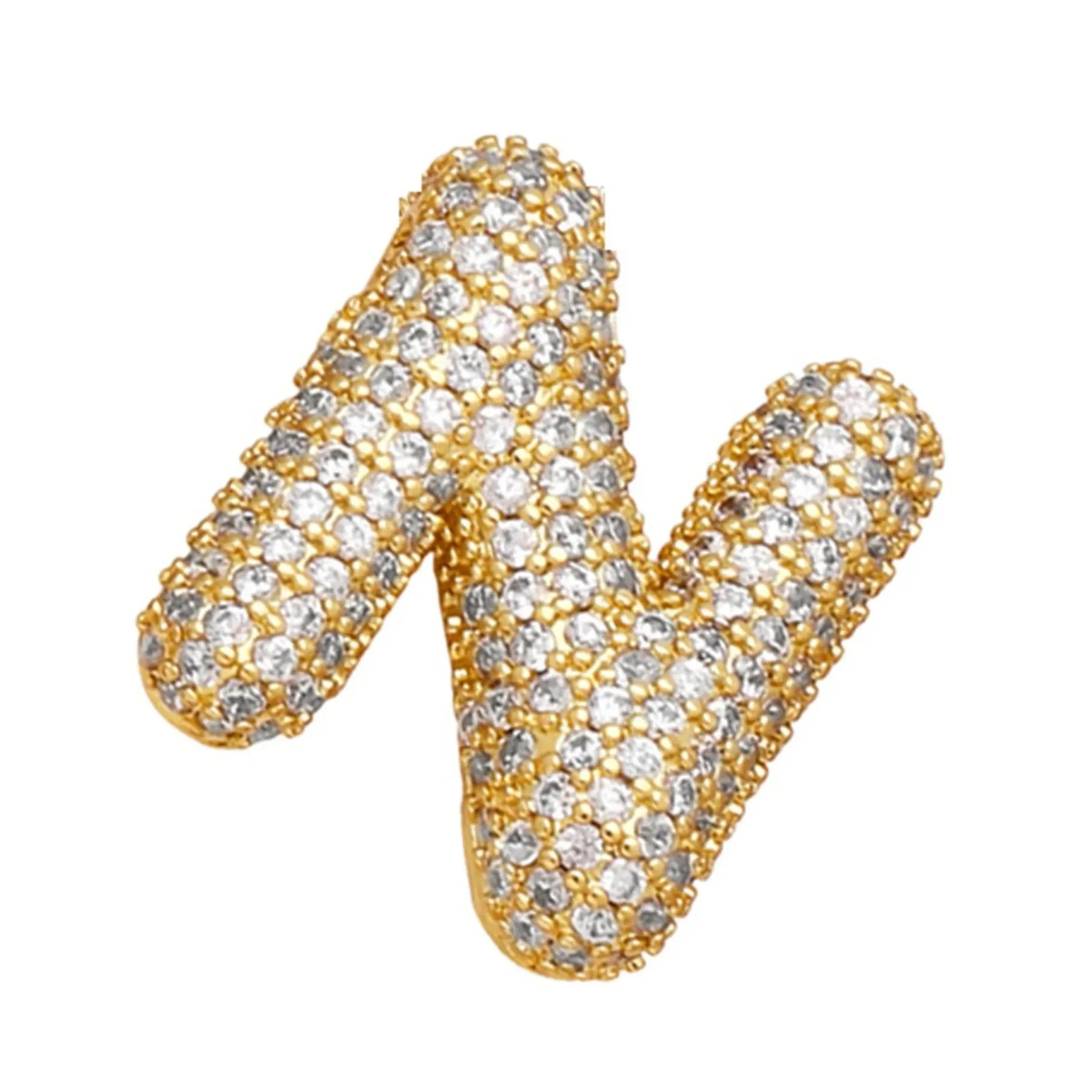 2026 Stainless Steel Bubble Letter A-Z Necklace Cubic Zirconia Pendant Women Girls