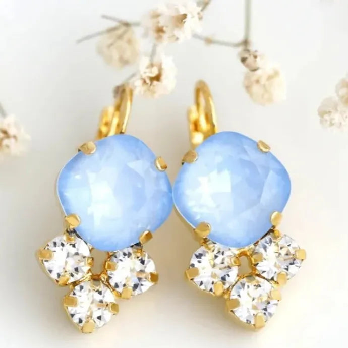 Rainbow Crystal Geometric Dangle Earrings Cubic Zirconia Drop Jewelry for Women