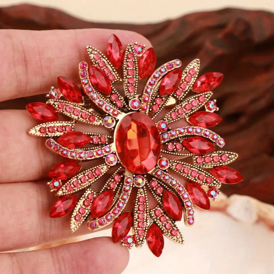 Classic Floral Openwork Brooch Elegant Gift for Men and Women
