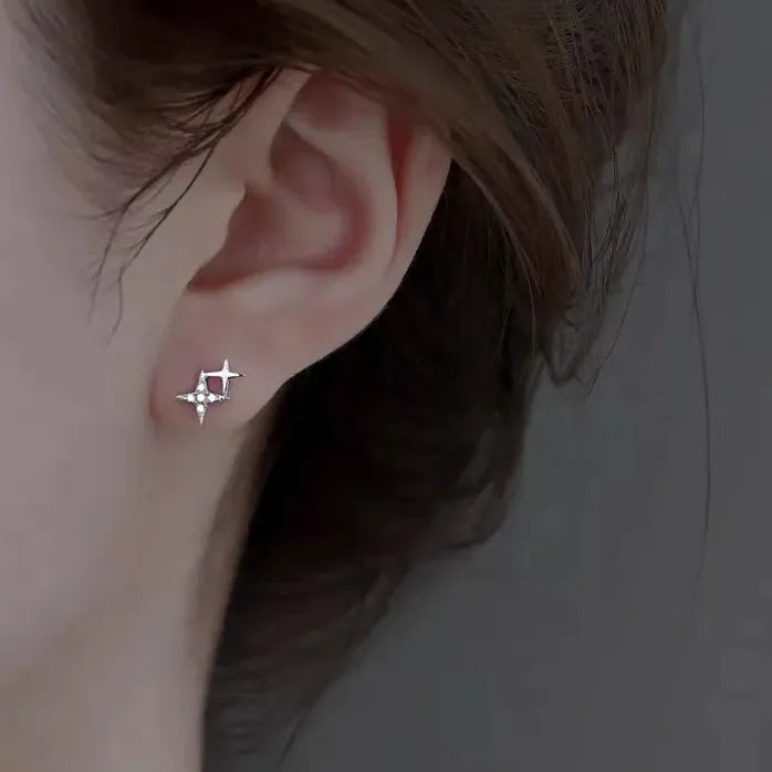 Cool Y2K Star Drop Earrings Cross Pearl Crystal Korean Punk Jewelry Trendy