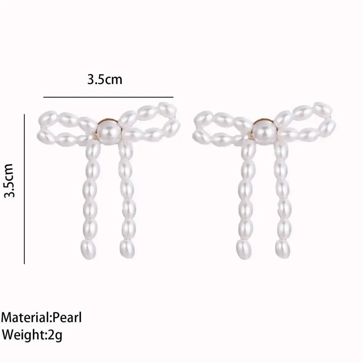 Vintage Baroque Pearl Bowknot Stud Earrings for Women Elegant Jewelry Gift