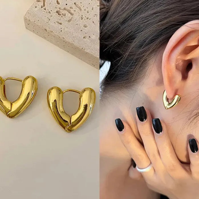 Large Punk Water Drop Stud Earrings for Women Vintage Silver Steampunk Jewelry