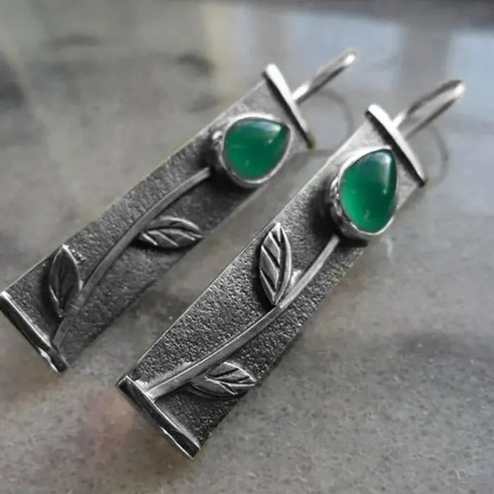 Green Crystal Ethnic Style Bridal Drop Earrings Zinc Alloy Women's Jewelry
