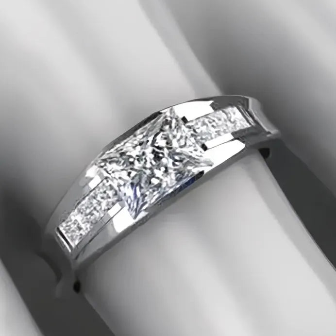 Stylish Cubic Zirconia Wedding Band Ring for Women Party Engagement