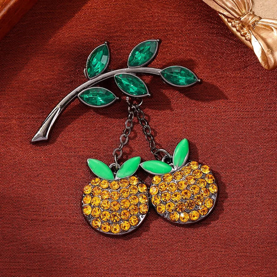 Classic Cherry Fruit Brooch for Men and Women Elegant Gift Accessory