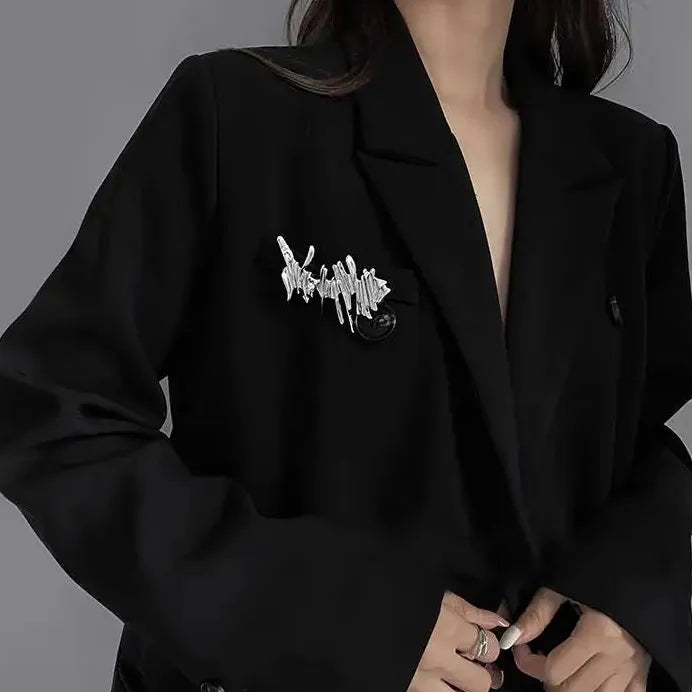 Geometric Punk Irregular Thorn Brooch Zinc Alloy Jewelry Gift for Women Men