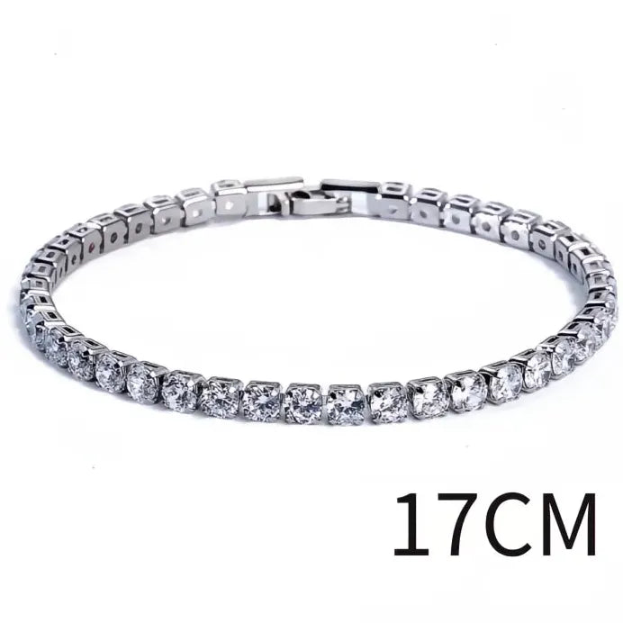 Elegant Women's Cubic Zirconia Link Chain Bracelet Gift Jewelry