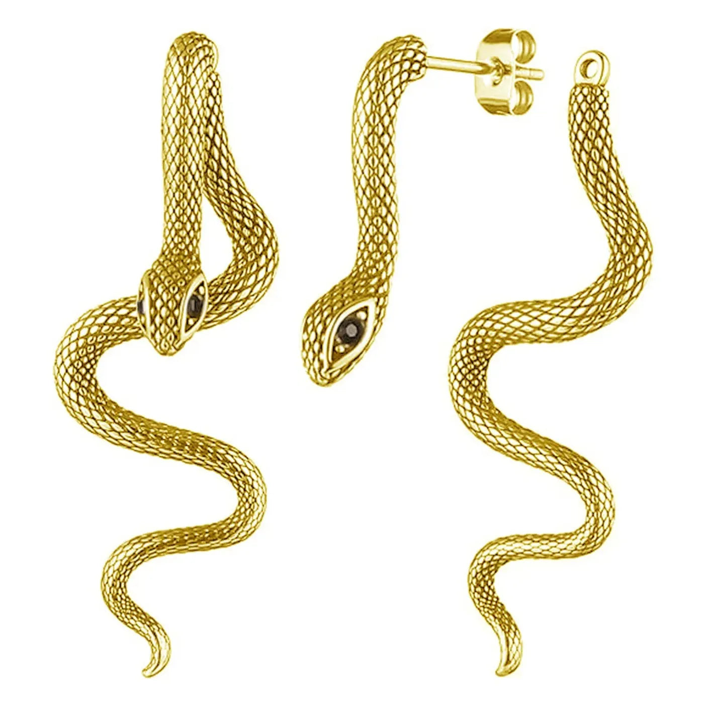 2026 Gothic Snake Zinc Alloy Detachable Long Stud Earrings for Men Women
